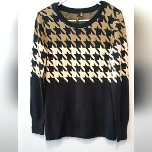 Kerrits Black and Tan Houndstooth Sweater Women's Size Small Equestrian Riding